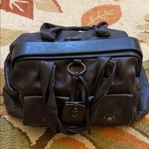 Ellen Tracy dark brown leather doctor’s bag purse